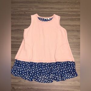 LOGO Lounge Sleeveless Tunic Women’s Dusty Rose & Navy Floral Size Medium